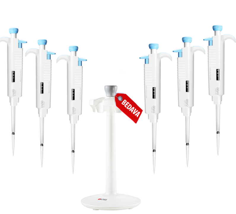 DLab DL SET 6 Micropipet Plus 5 Adet Otomatik Pipet Ve Standı 0,5-10 µl, 2-20 µl, 10-100 µl, 20-200 µl, 100-1000 µl, 1000-5000 µl