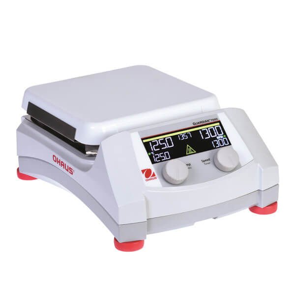 Ohaus e-G71HS07C Isıtıcılı Manyetik Karıştırıcı 80-1600 rpm / Ort.Sıc. +5-500°C 15 L 17.8 x 17.8 cm Seramik Dijital