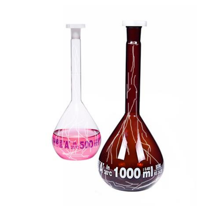 ISOLAB Balon Joje - Yüzey Kaplı - Standard - Amber - A Kalite - Grup Sertifikalı - Beyaz Skala - 20 ml - NS 10/19