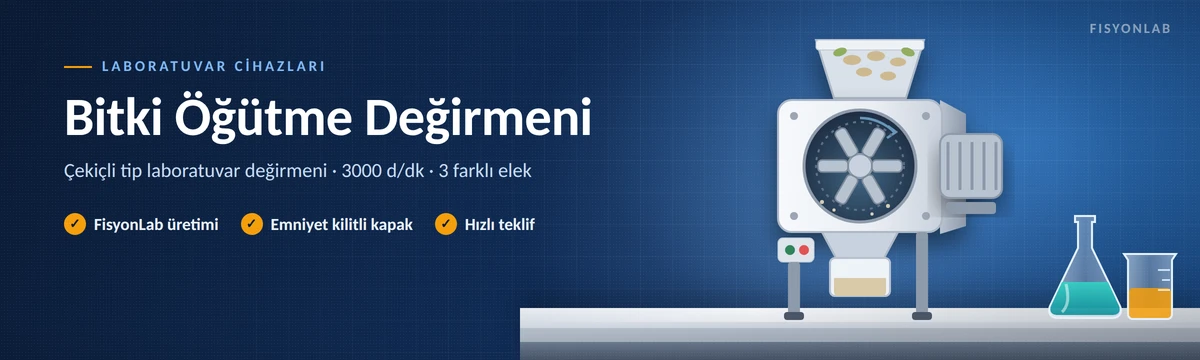 Bitki öğütme değirmeni: çekiçli tip laboratuvar değirmeni