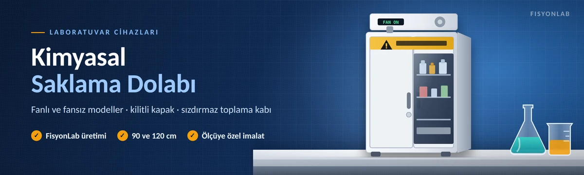 Kimyasal saklama dolabı: fanlı ve fansız modeller, kilitli kapak ve sızdırmaz toplama kabı