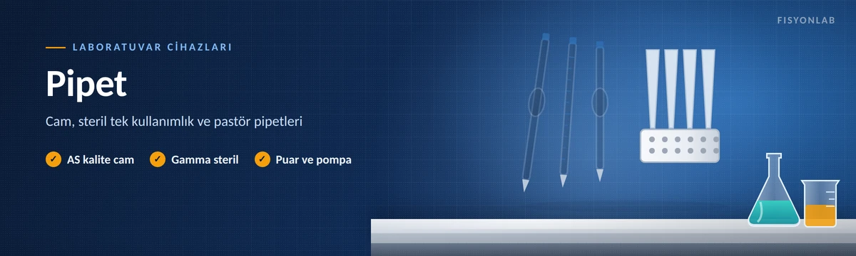 FisyonLab cam, steril ve pastör pipet çeşitleri