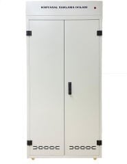 FisyonLab Fanlı Kimyasal Saklama Dolabı  90x50x1950+35 h