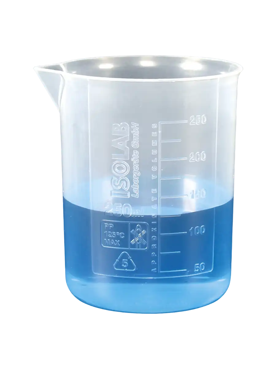ISOLAB Beher - P.P - Kısa Form - Kabartma Skala - 50 ml