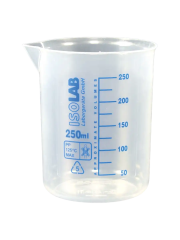 ISOLAB Beher - P.P - Kısa Form - Mavi Skala - 250 ml