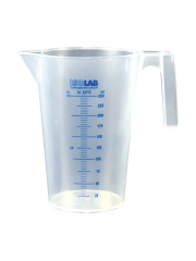 ISOLAB Beher - Kulplu - P.P - Kısa Form - Mavi Skala - 500 ml