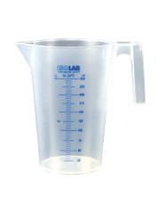 ISOLAB Beher - Kulplu - P.P - Kısa Form - Mavi Skala - 2000 ml