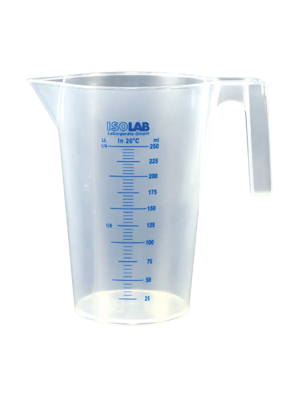 ISOLAB Beher - Kulplu - P.P - Kısa Form - Mavi Skala - 3000 ml