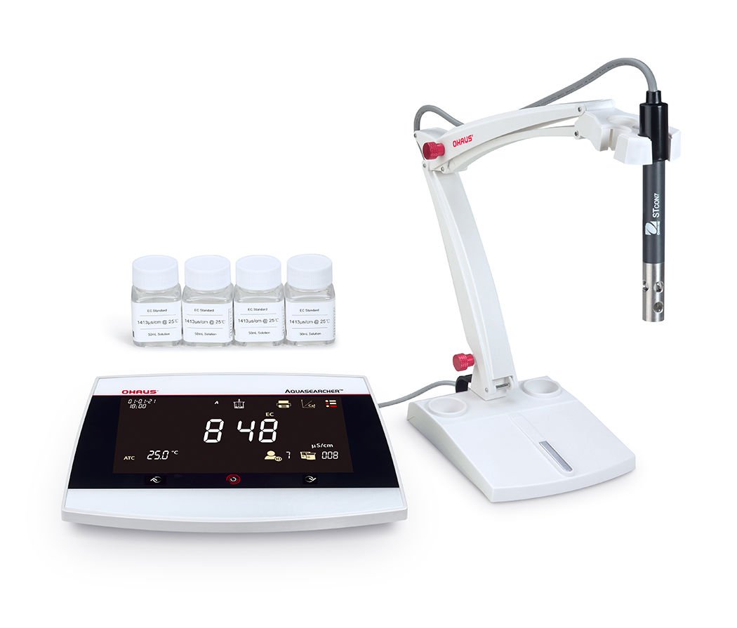 Ohaus a-AB33EC-F Aquasearcher Masa Tipİ İletkenlik Ölçer Seti ( Stcon7 İletkenlik Probu - İletkenlik Solüsyon Seti (84 us/cm, 4 × 50ml) )