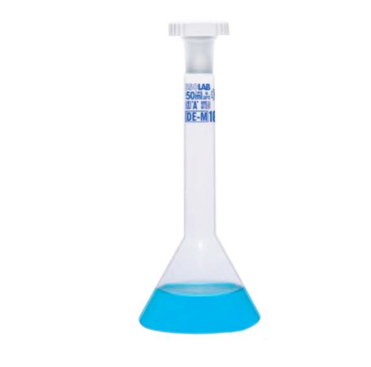 ISOLAB Balon Joje - Trapezoidal - Şeffaf - A Kalite - Grup Sertifikalı - Mavi Skala - 25 ml - NS 10/19