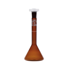 ISOLAB Balon Joje - Trapezoidal - Amber - A Kalite - Grup Sertifikalı - Beyaz skala - 1 ml - NS 7/16