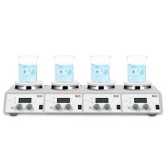 DLab MS-H340-S4 4 Bölmeli Isıtıcılı Manyetik Karıştırıcı 1.500 rpm 340 ℃ 4 x 10 Litre