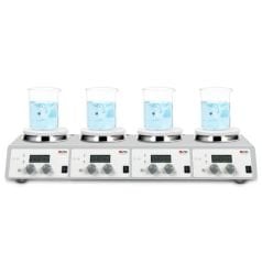 DLab MS-H340-S4 4 Bölmeli Isıtıcılı Manyetik Karıştırıcı 1.500 rpm 340 ℃ 4 x 10 Litre
